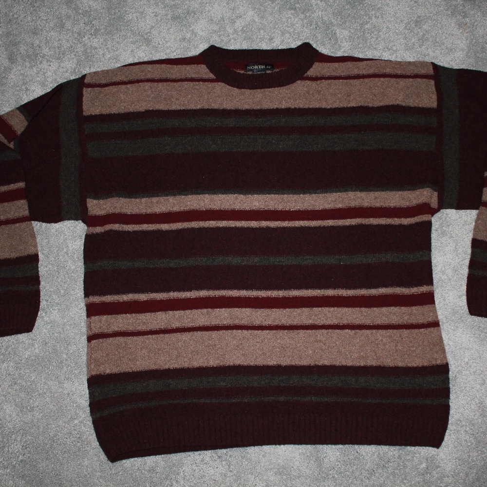 North 44 Brown Sweater Sz L lambswool long sleeve